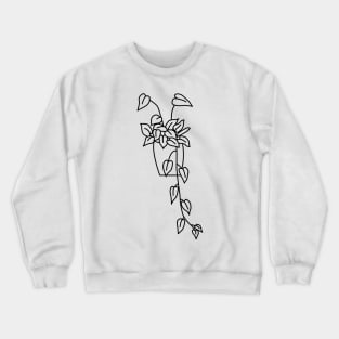 Hangplant Philodendron Scandens Lines Crewneck Sweatshirt